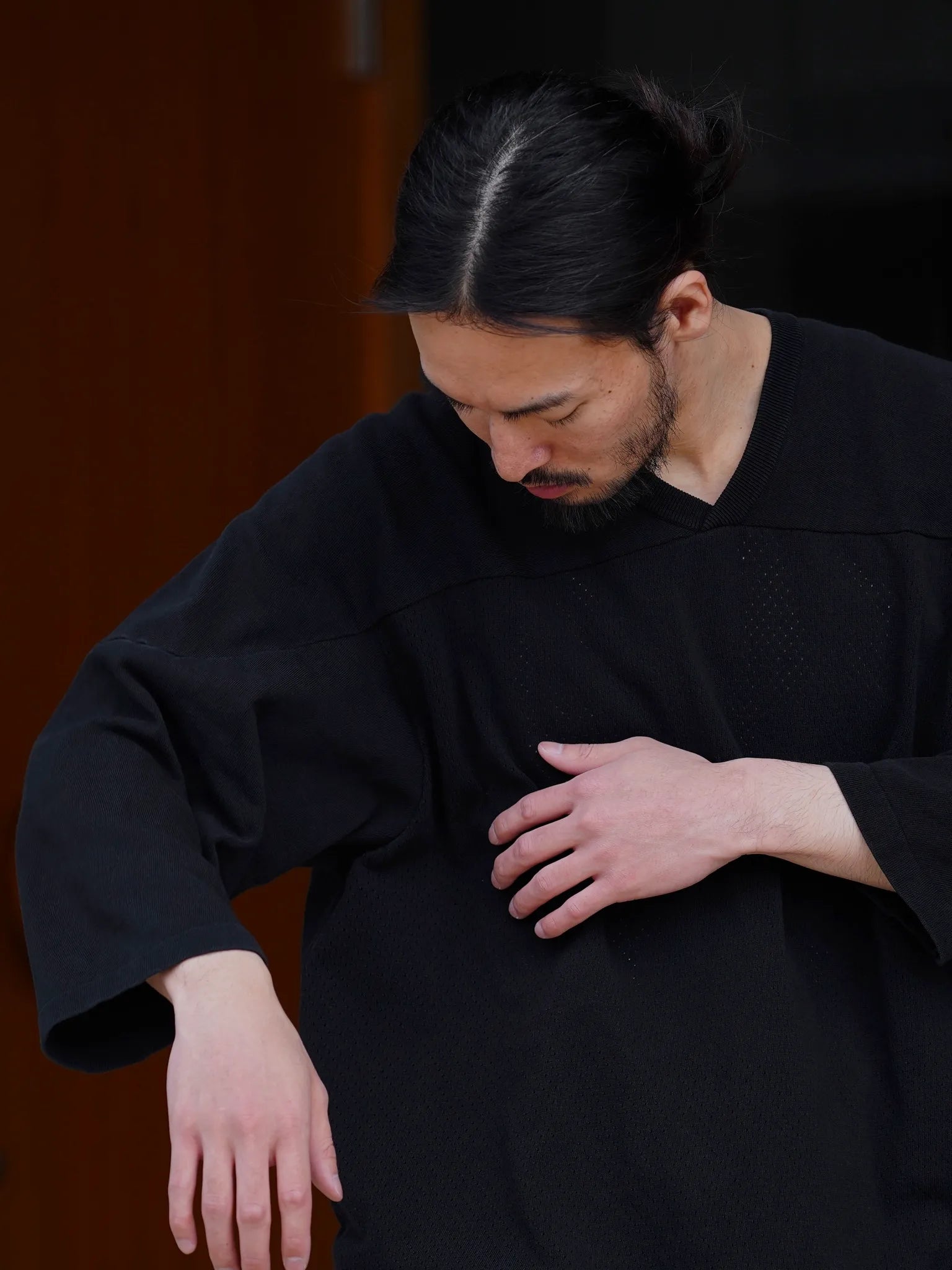 COMOLI コットン ホッケーニット BLACK | CASANOVA&CO (カサノヴァ COMOLI コットン ホッケーニット BLACK | CASANOVA&CO (カサノヴァ