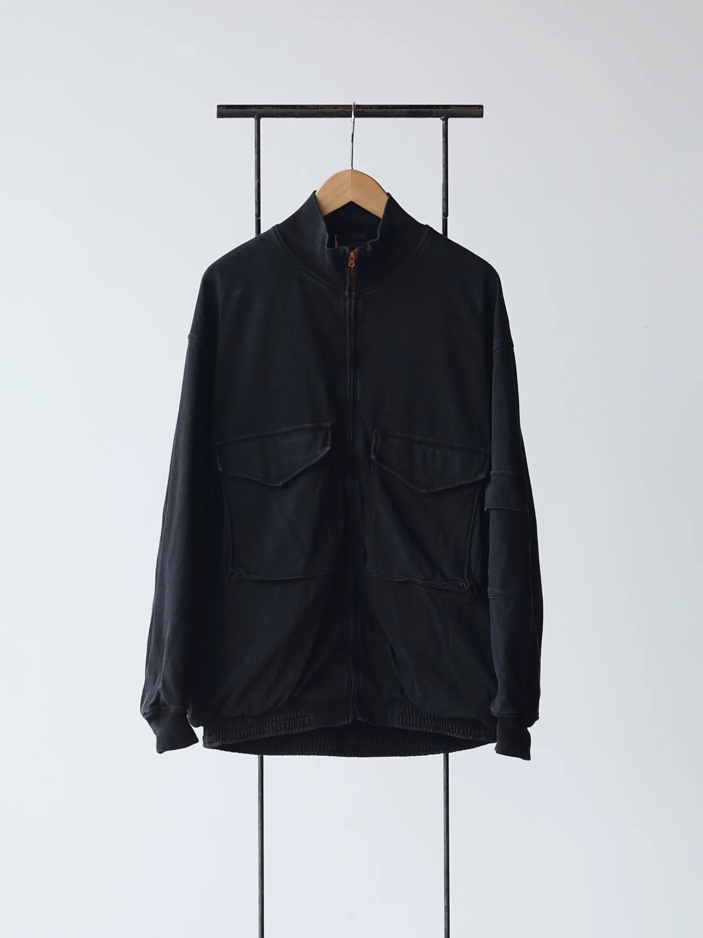 comoli-コットンジャージ-g8ジャケット-black-1