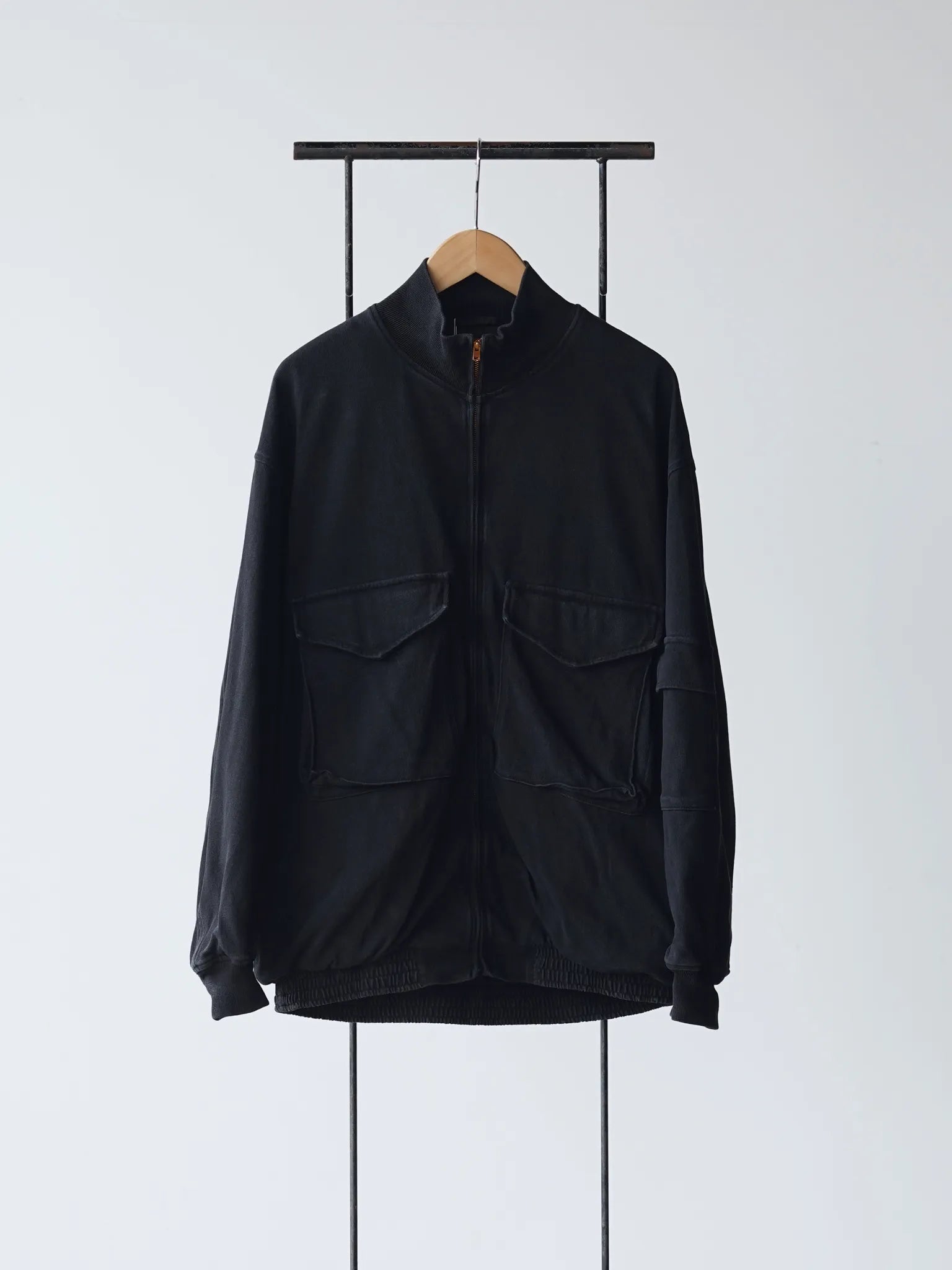 comoli-コットンジャージ-g8ジャケット-black-1