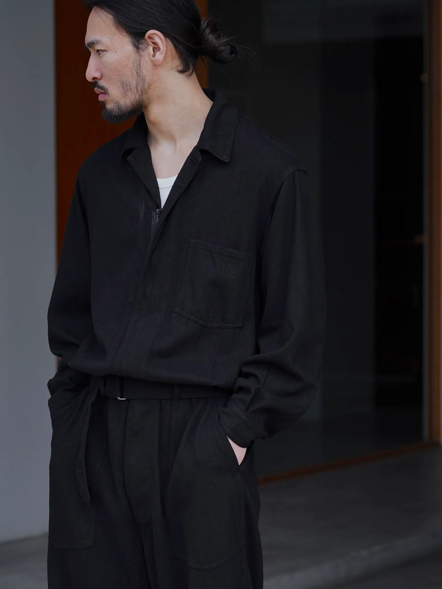 COMOLI シルクネップ オールインワン BLACK | CASANOVA&CO (カサノヴァ COMOLI シルクネップ オールインワン BLACK | CASANOVA&CO (カサノヴァ