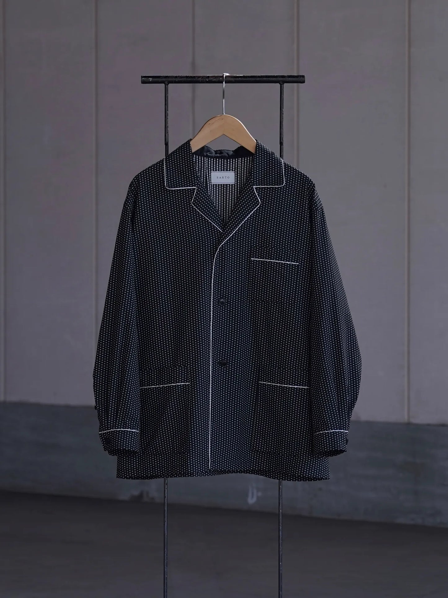 SARTO | [COTTON DOBBY DOTS] PYJAMS JACKET BLACK/O.WHITE