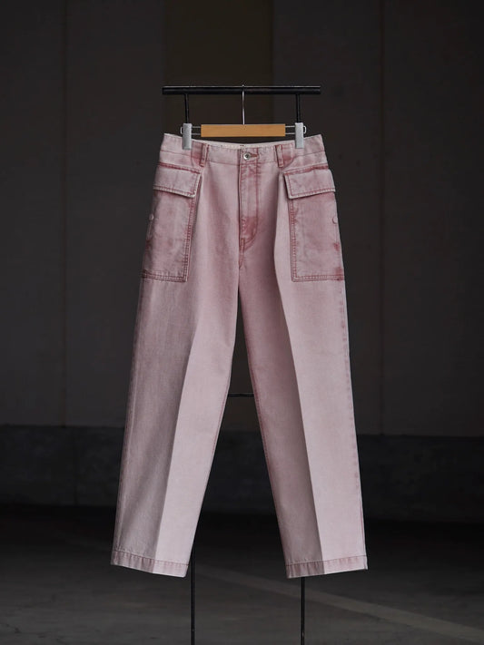 SARTO | [SULFER DYING HEAVY CANVAS] CARGO PANTS WASHED L.PINK