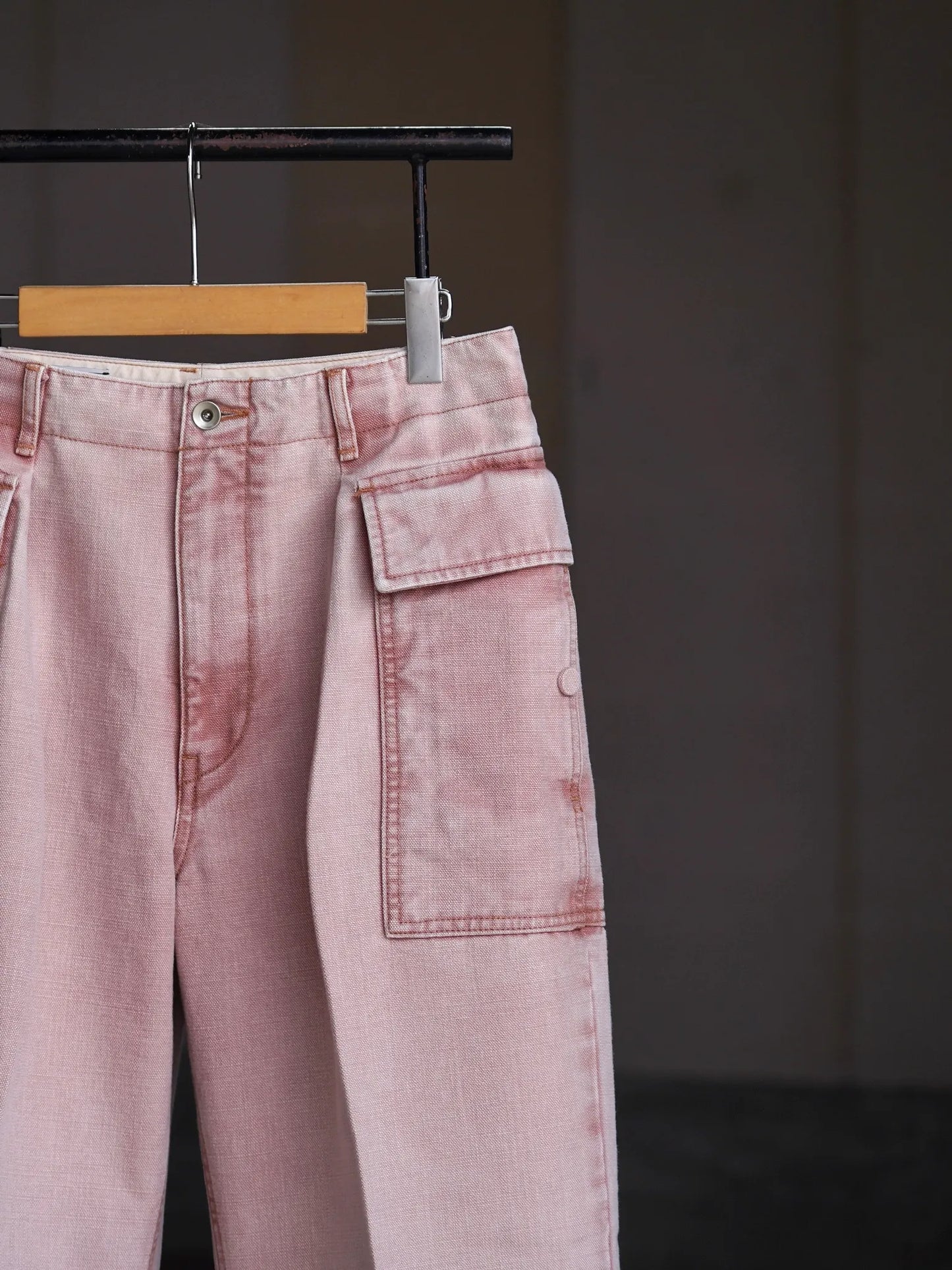 SARTO | [SULFUR DYING HEAVY CANVAS] CARGO PANTS WASHED L.PINK