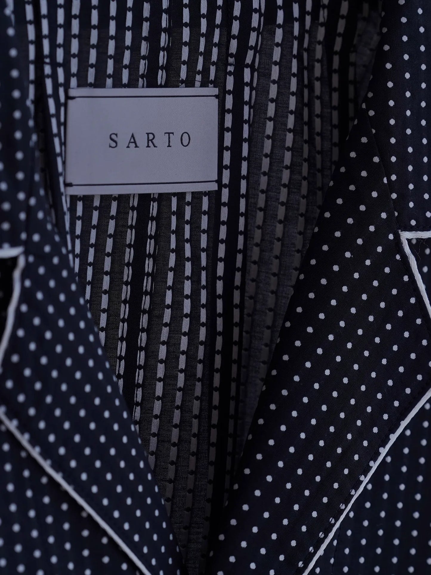 SARTO | [COTTON DOBBY DOTS] PYJAMS JACKET BLACK/O.WHITE