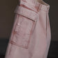 SARTO | [SULFUR DYING HEAVY CANVAS] CARGO PANTS WASHED L.PINK