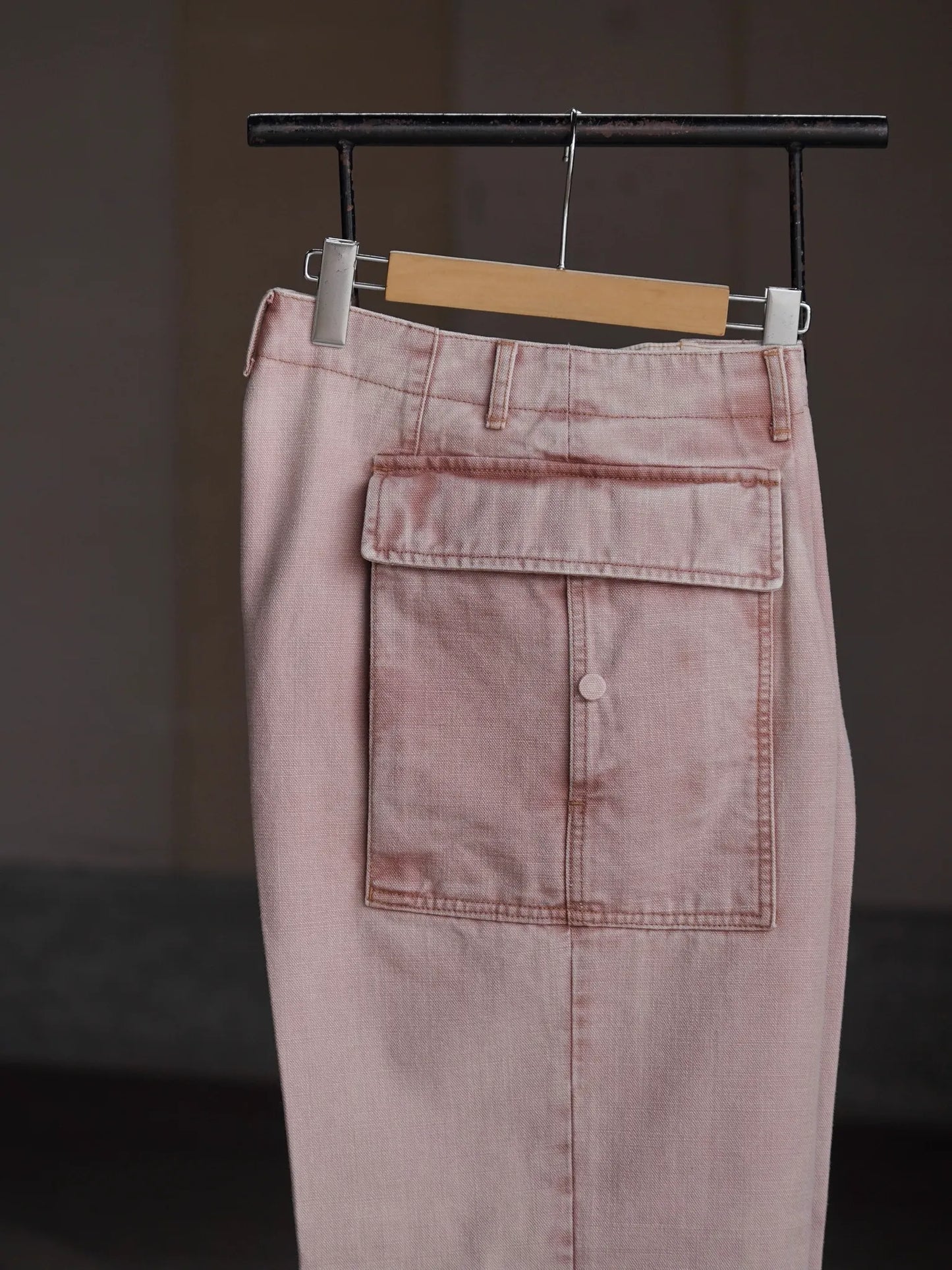 SARTO | [SULFUR DYING HEAVY CANVAS] CARGO PANTS WASHED L.PINK