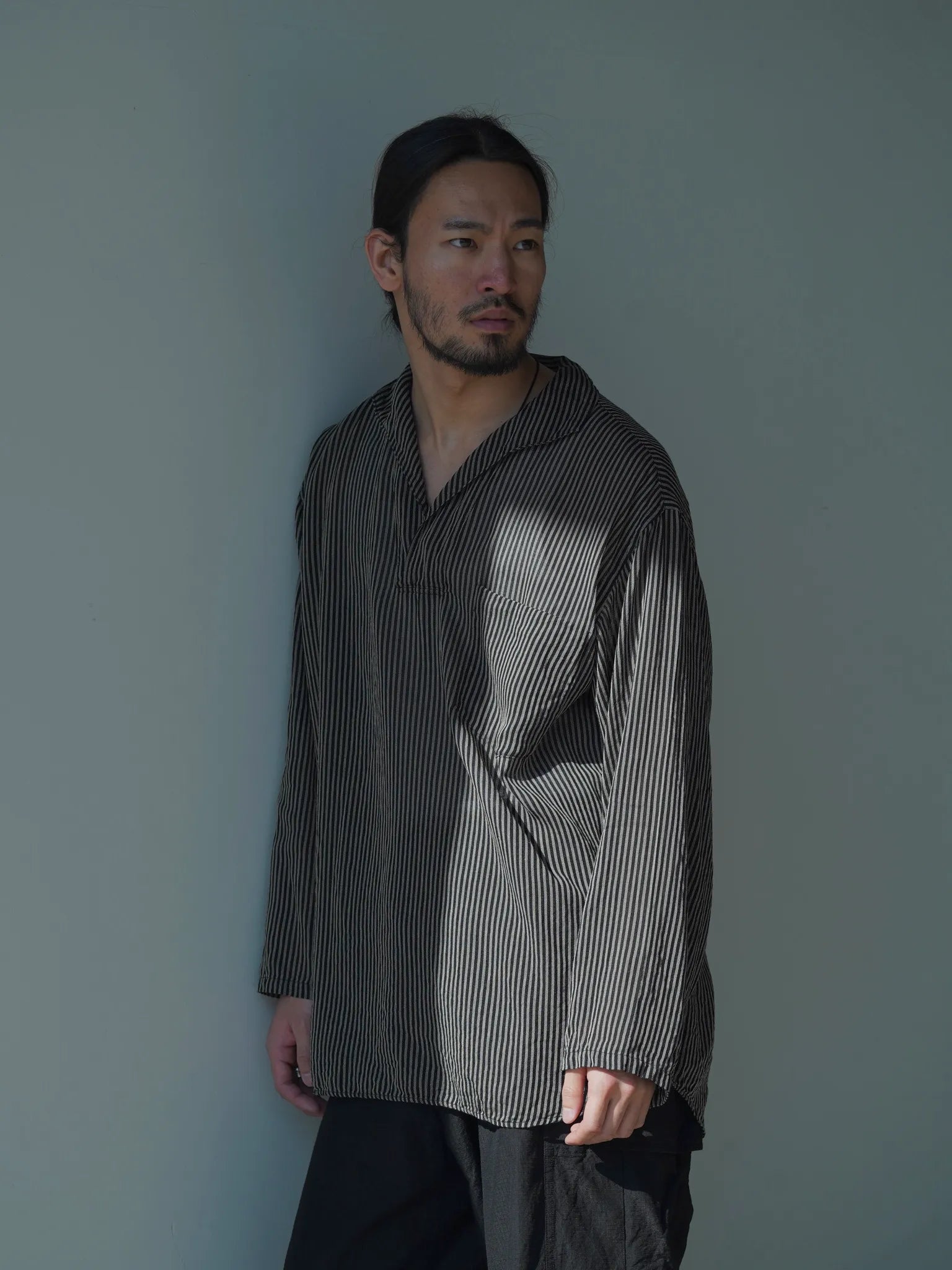 COMOLI スキッパーシャツ COMOLI (コモリ) シルクネル スキッパーシャツ