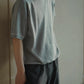 comoli-グレー裏毛-半袖クルー-gray-1