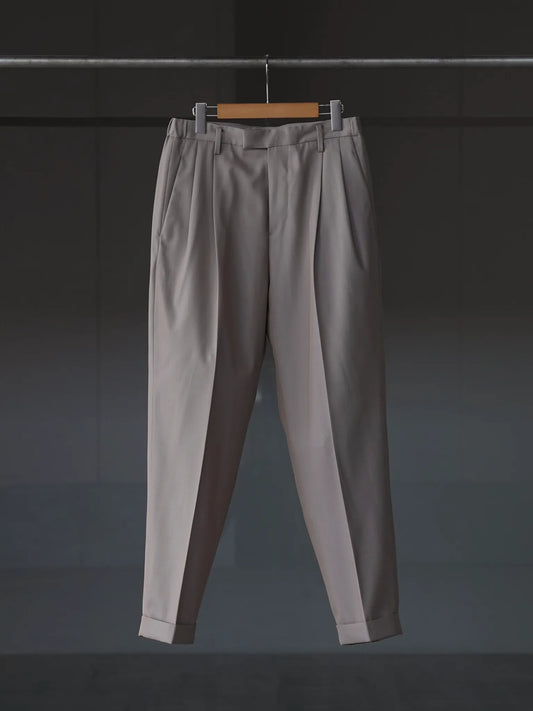 irenisa-two-tucks-tapered-trousers-greige-1