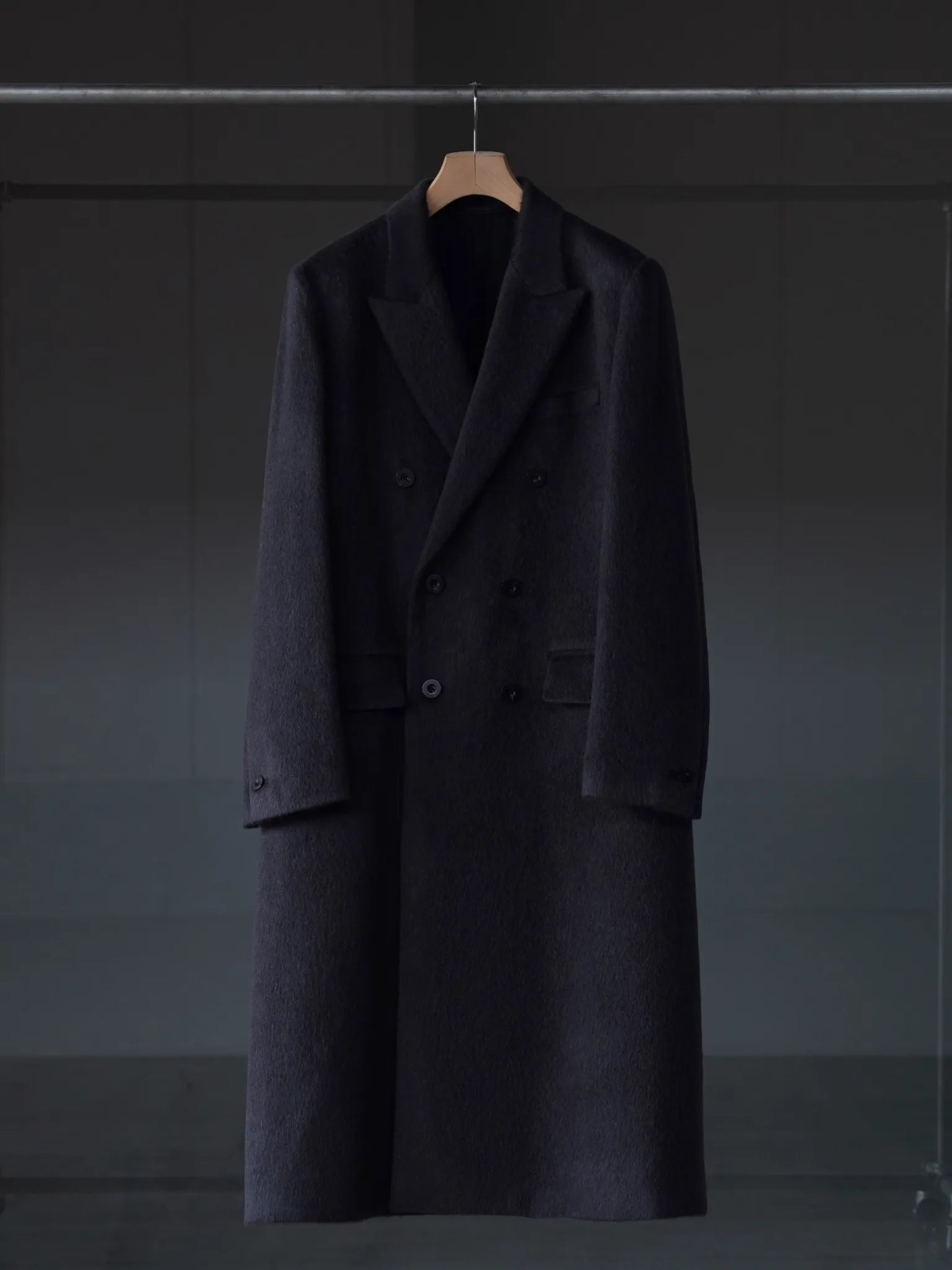 irenisa-double-breasted-chester-coat-green-black-1