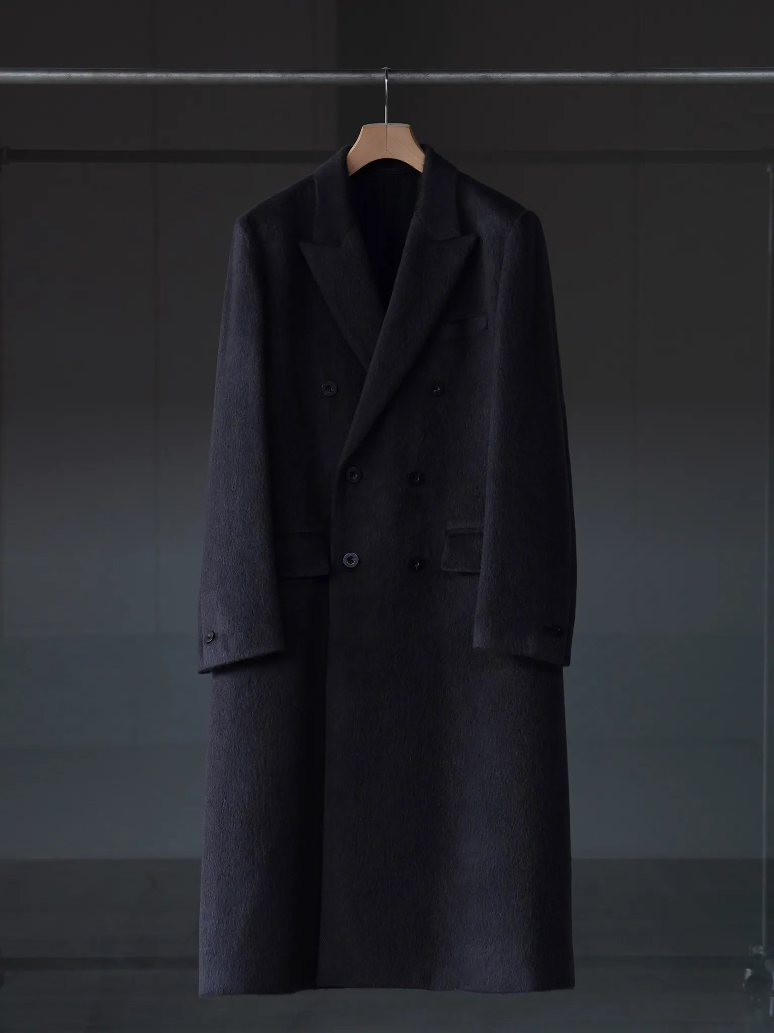 irenisa-double-breasted-chester-coat-green-black-1