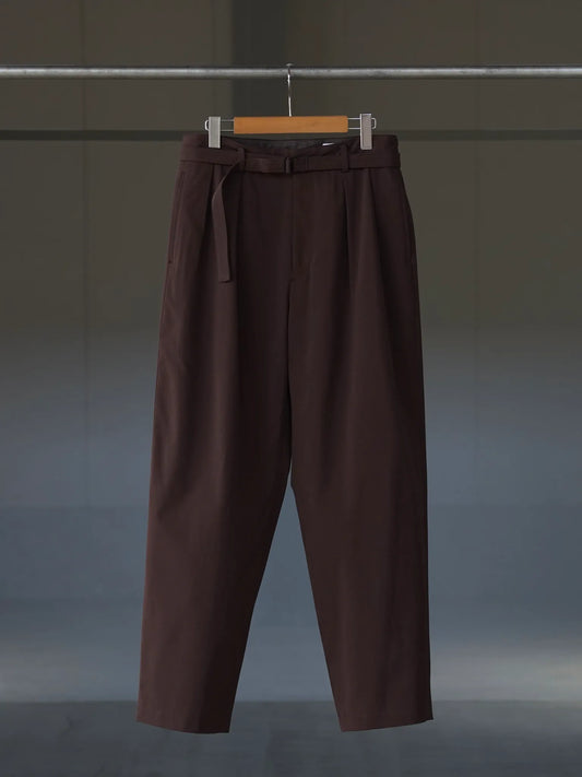 irenisa-belted-tapered-pants-dark-brown-1