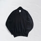 nonnotte | Draping shaw collar V pulloover Deep Black