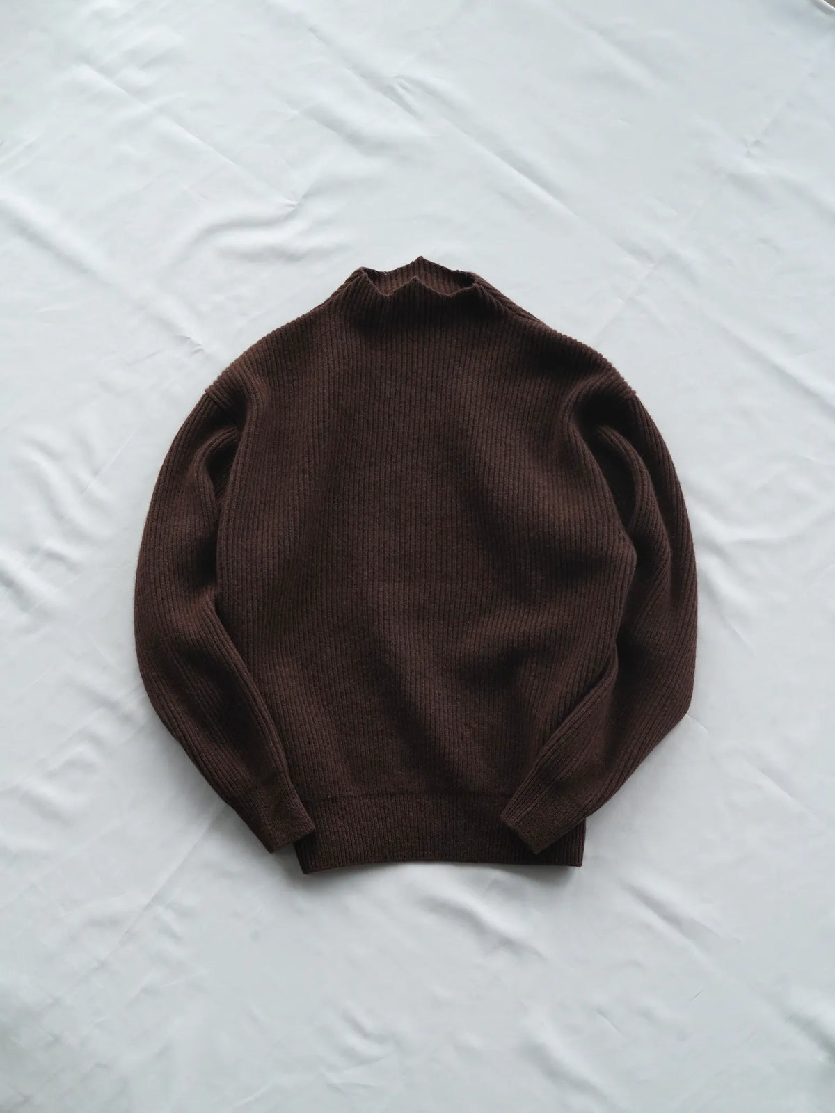 nonnotte | Draping Triangle Turtle Neck Pullover Chicory Coffee
