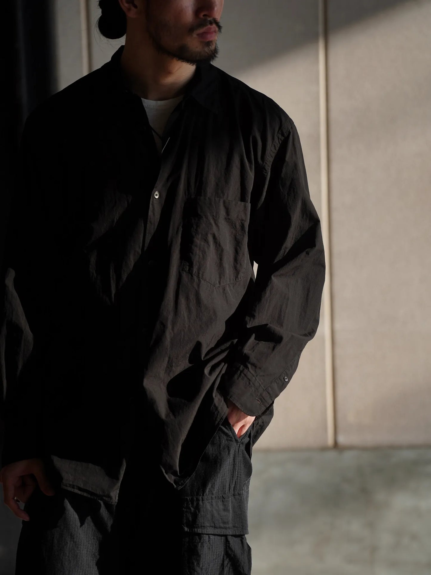 COMOLI | ブラック コモリシャツ BLACK