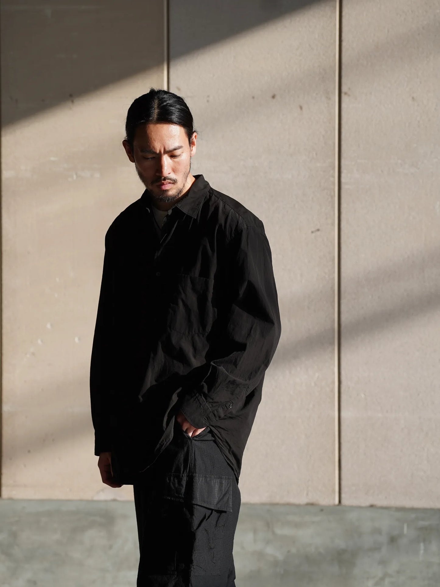 COMOLI | ブラック コモリシャツ BLACK