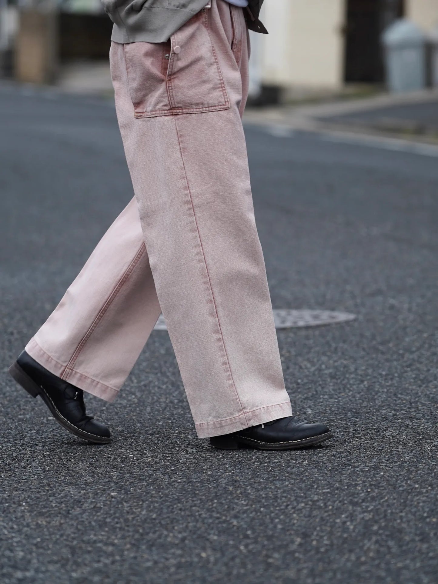 SARTO | [SULFUR DYING HEAVY CANVAS] CARGO PANTS WASHED L.PINK