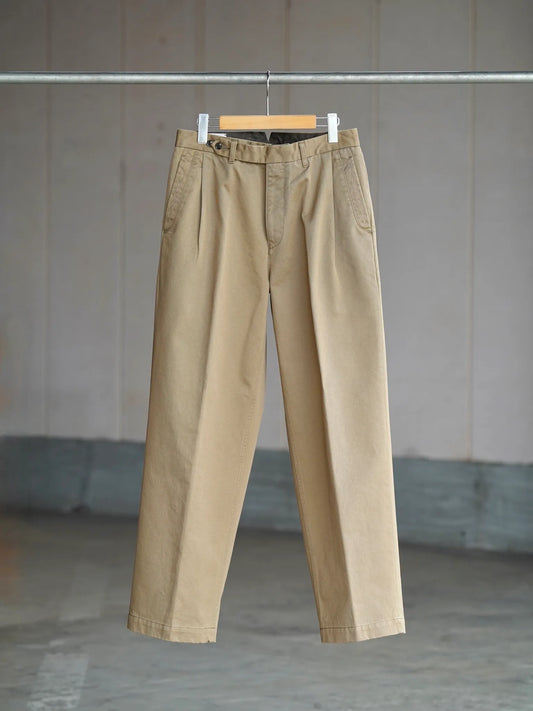 sarto-heavy-cotton-twill-tucked-trousers-dark-tan-1