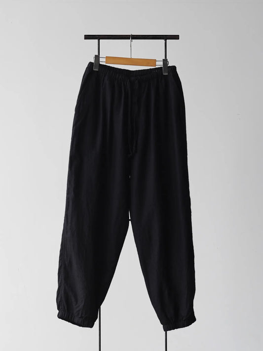 comoli-カシミヤシルク-製品染ドローストリングパンツ-navy-1