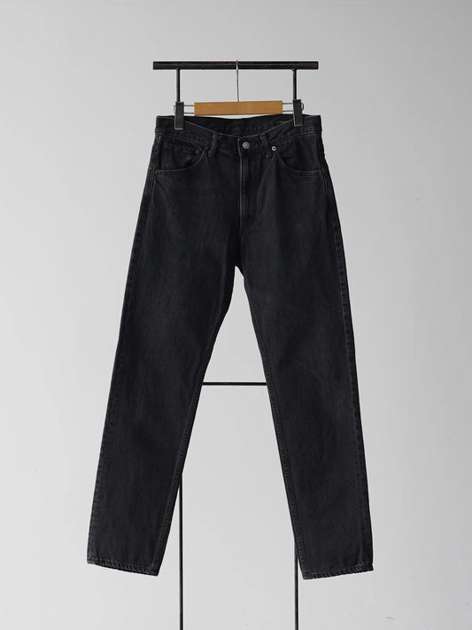 comoli-デニム-5pパンツ-fade-black-1