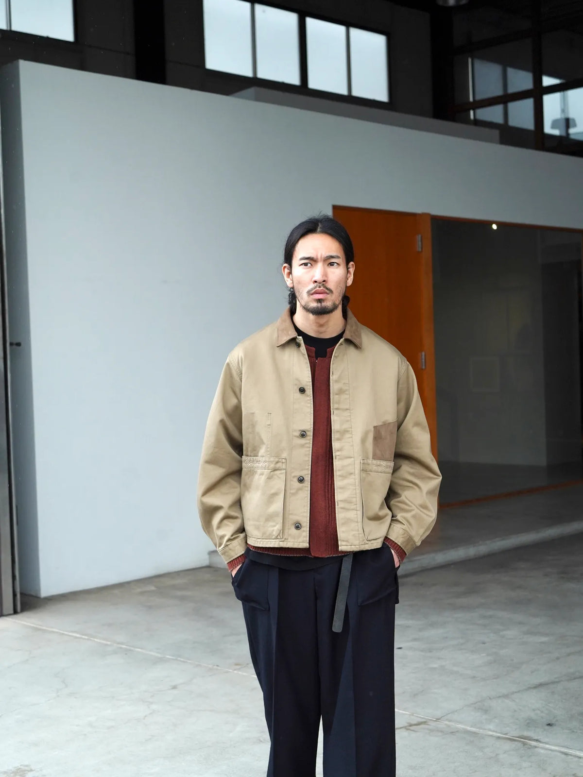 sarto-heavy-cotton-twill-short-coverall-jacket-dark-tan-7
