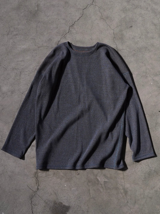 OLDE HOMESTEADER YOUTH | TWEEDISH RIB CREW NECK L/S DARK BLUE