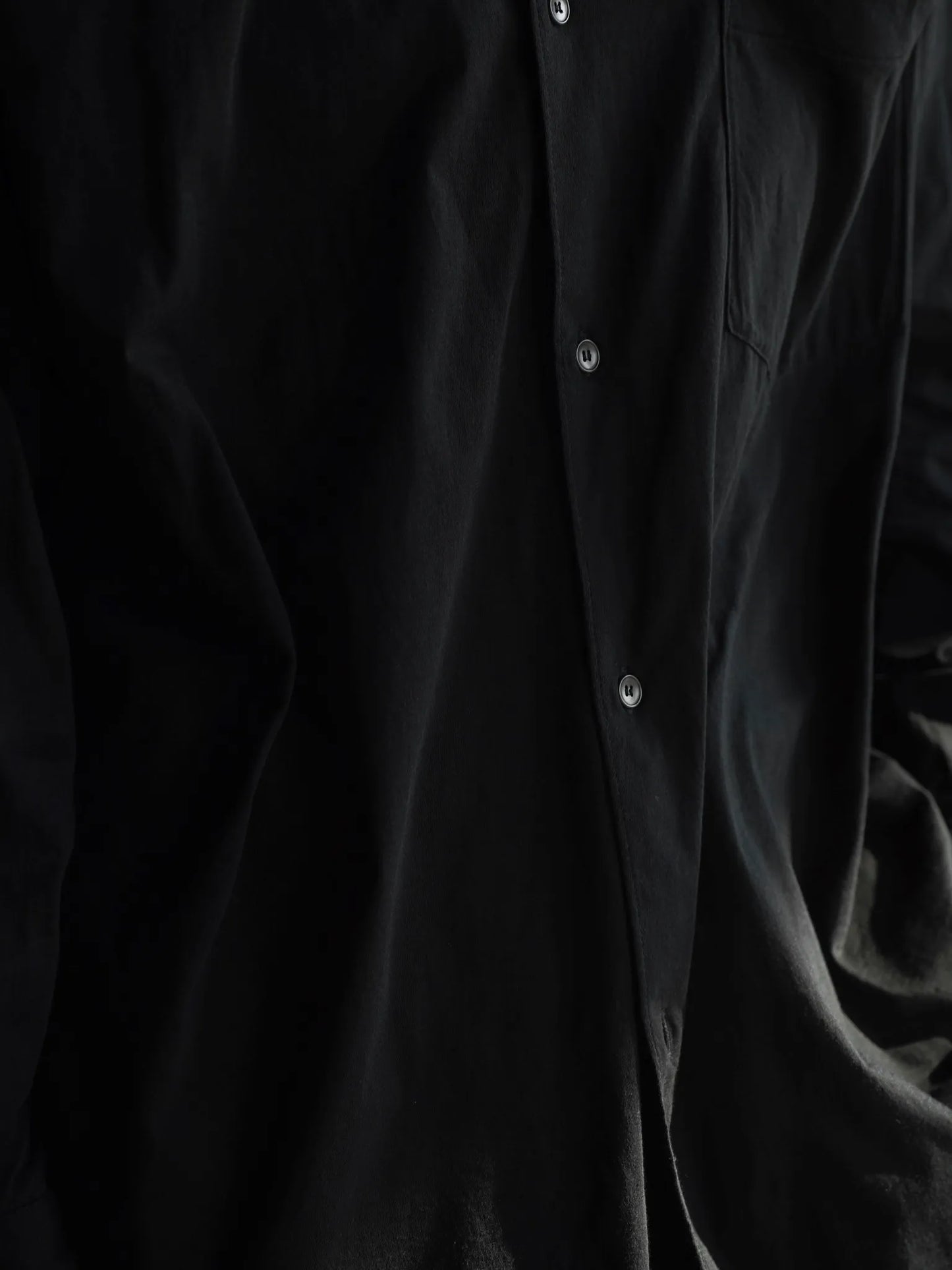 COMOLI | THINコットン コモリシャツ BLACK