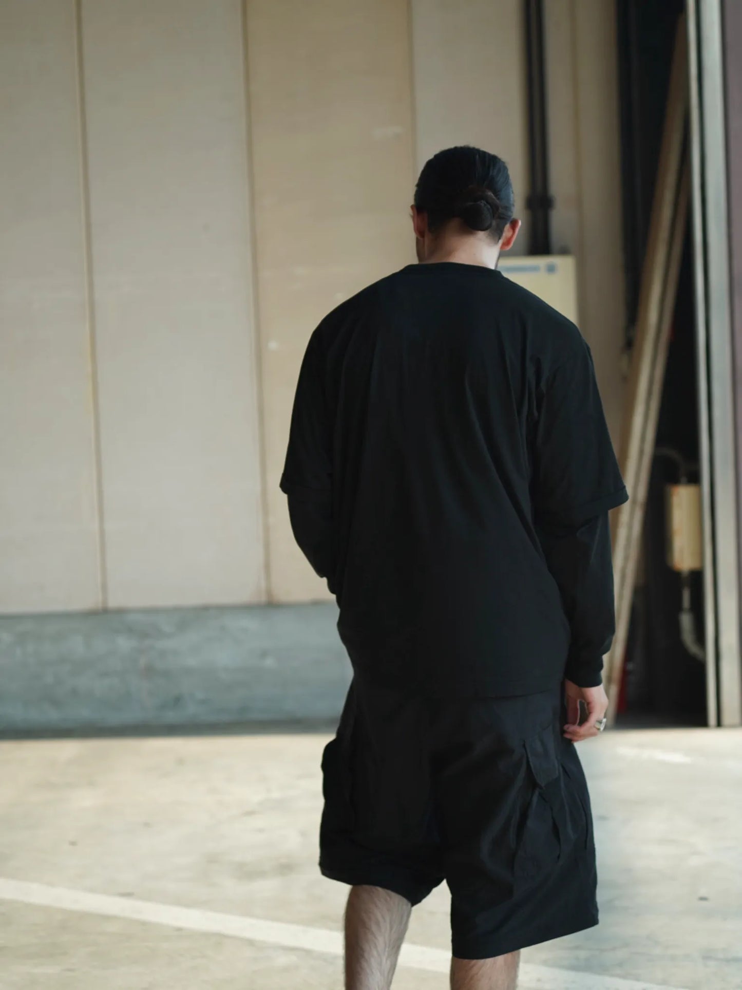 COMOLI | THINコットン レイヤードTシャツ BLACK