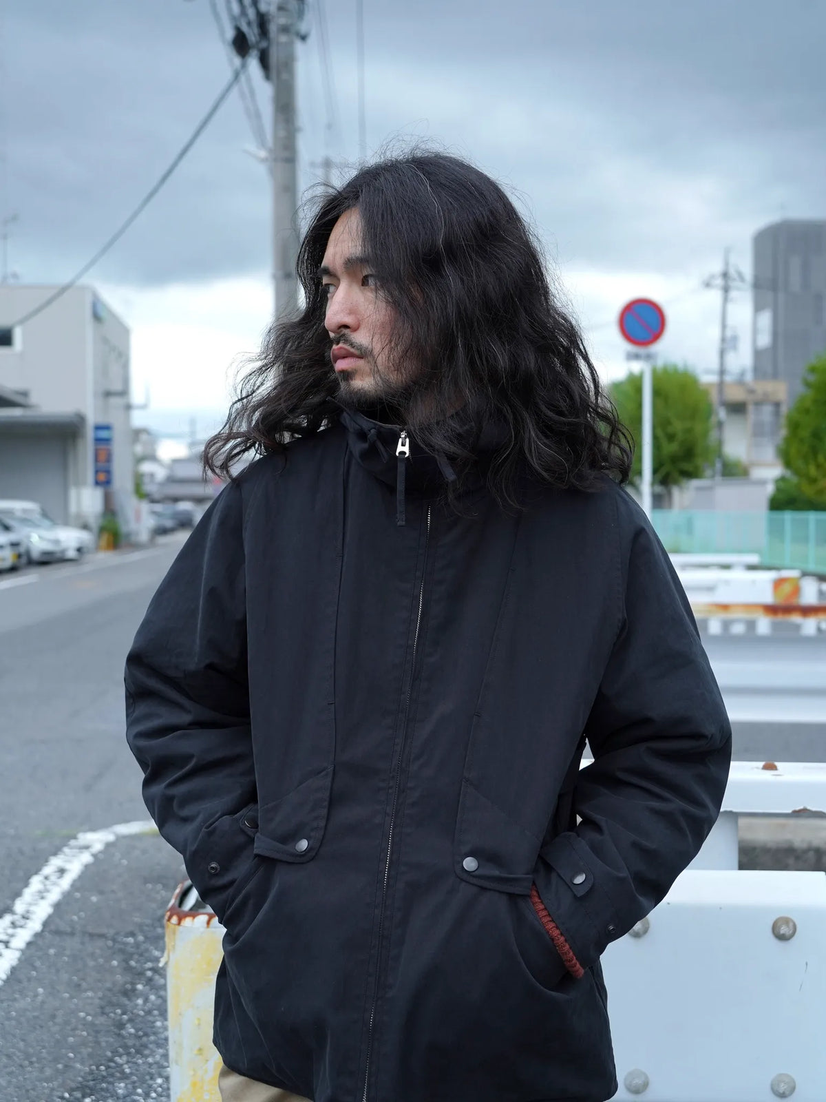 sarto-cotton-nylon-twill-light-wool-flannel-wool-lining-mountain-parka-black-brown-10