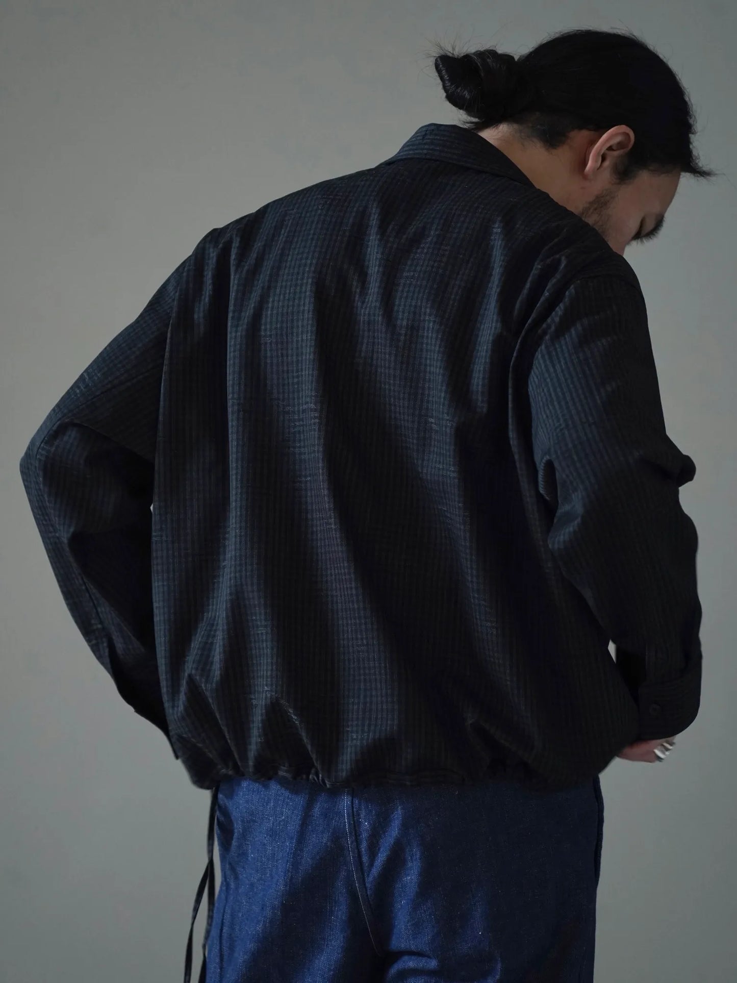 nonnotte | Draping Overlap Shirt Trace Bird Plaid