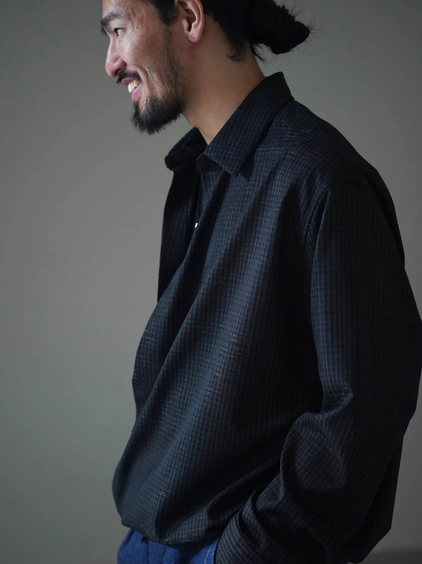 nonnotte | Draping Overlap Shirt Trace Bird Plaid