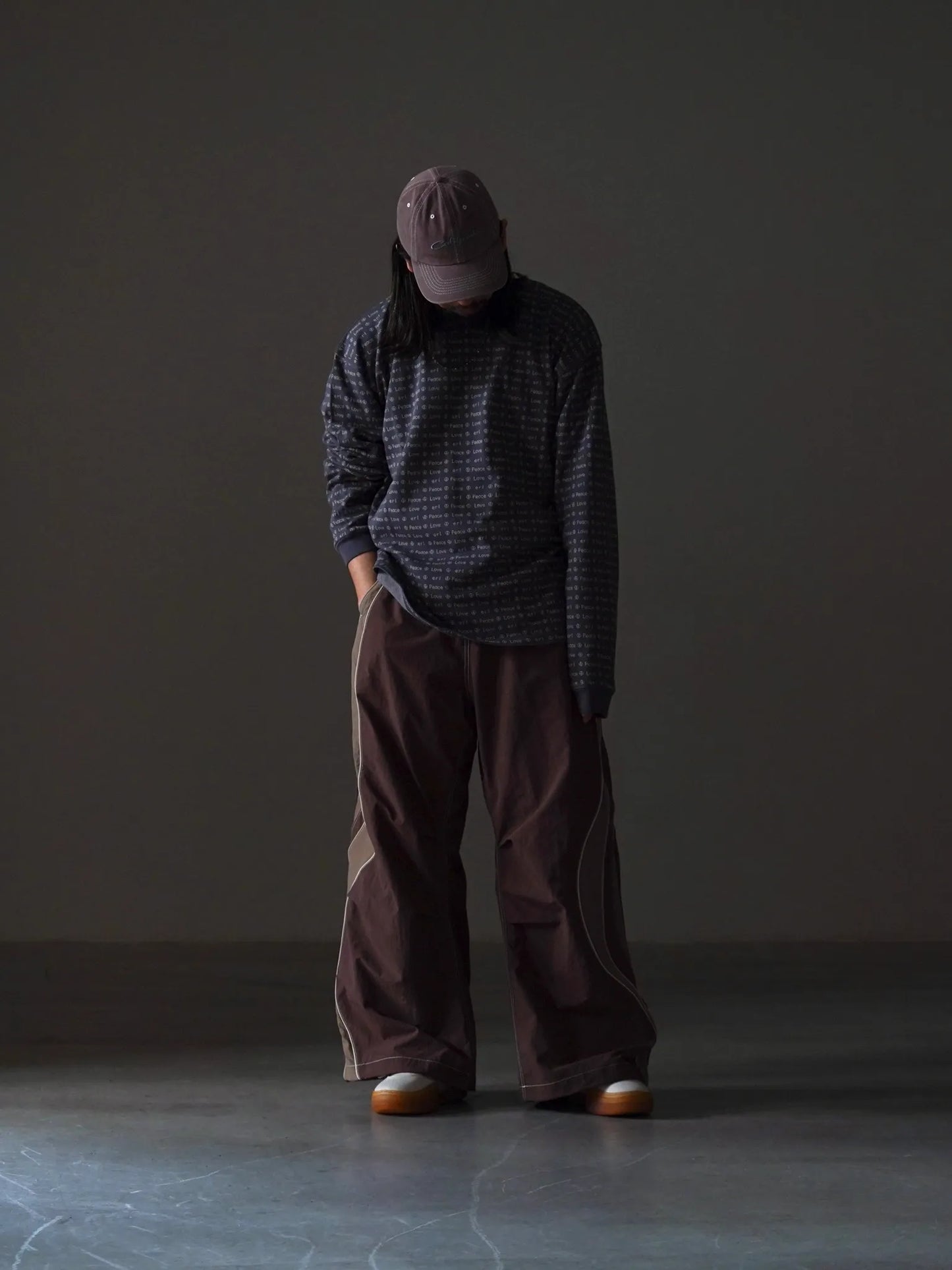 ERL | JACQUARD LONG SLEEVE TEE BROWN