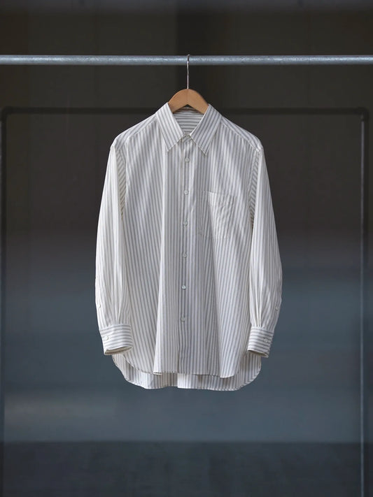 IRENISA | REGULAR COLLAR RELUX-FIT SHIRT BROWN STRIPE