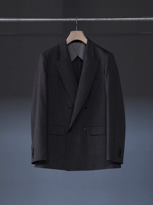 IRENISA | DOUBLE-BREASTED TAILORED JACKET BROWN
