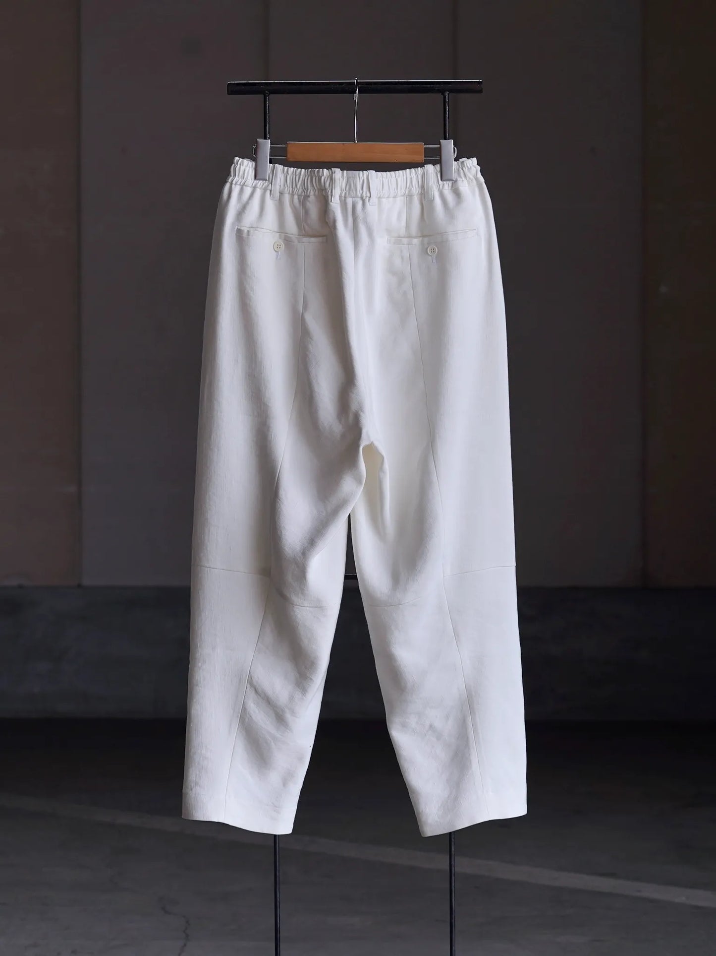 Yamauchi | Vintage Silk-Linen One-Cut Easy Pants off white