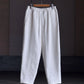 Yamauchi | Vintage Silk-Linen One-Cut Easy Pants off white