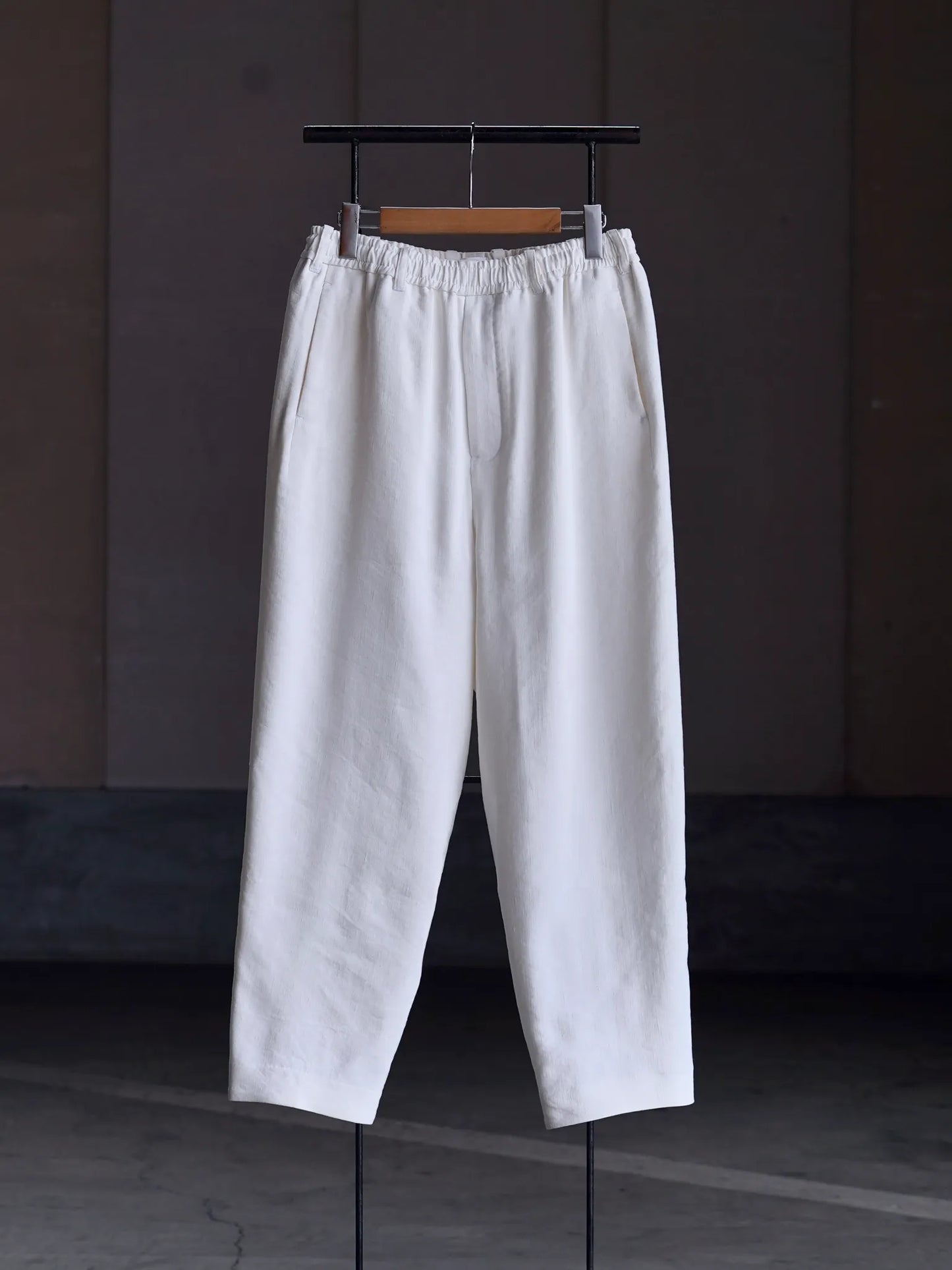 Yamauchi | Vintage Silk-Linen One-Cut Easy Pants off white