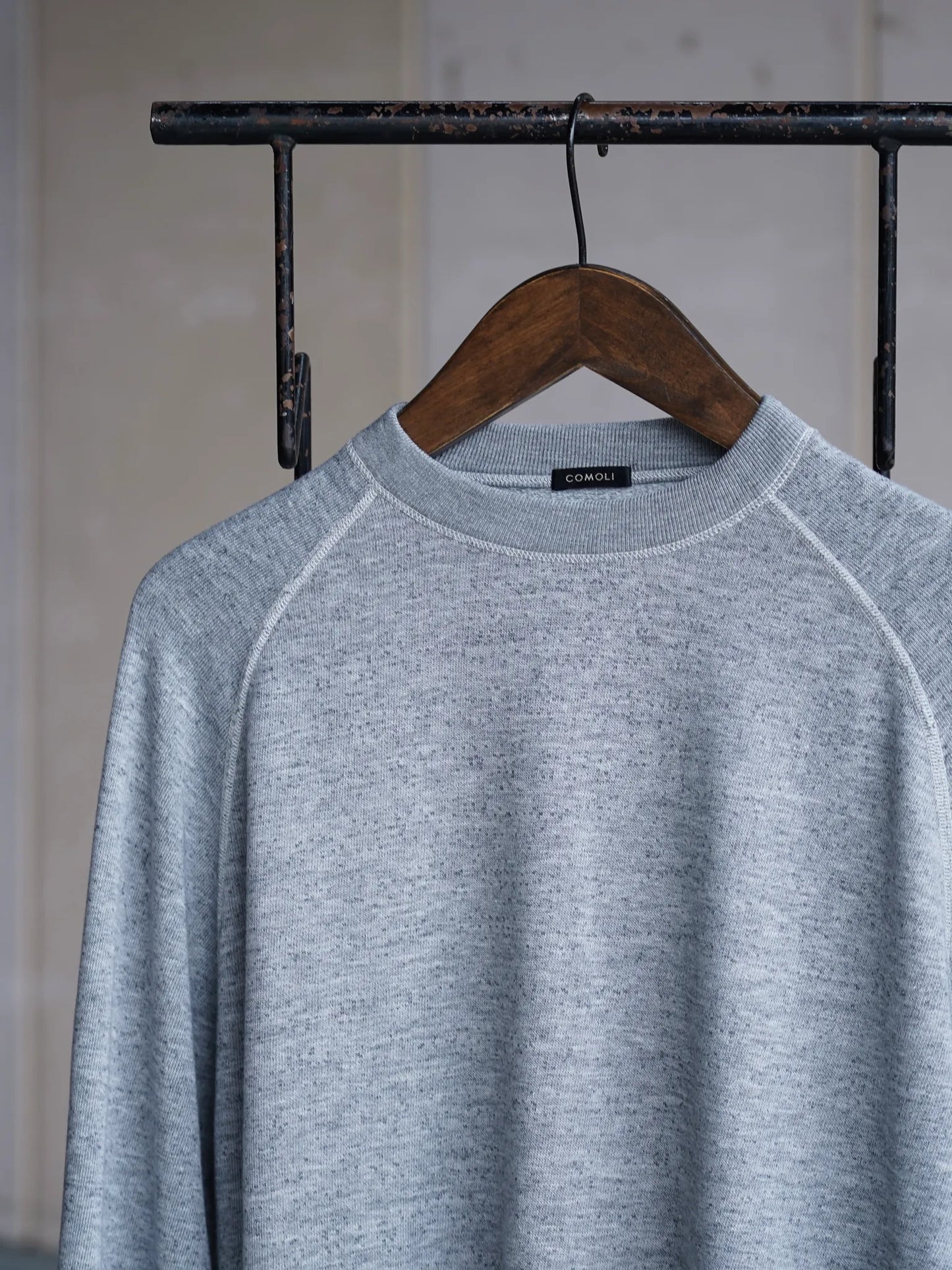 COMOLI | グレー裏毛 クルーネック GRAY