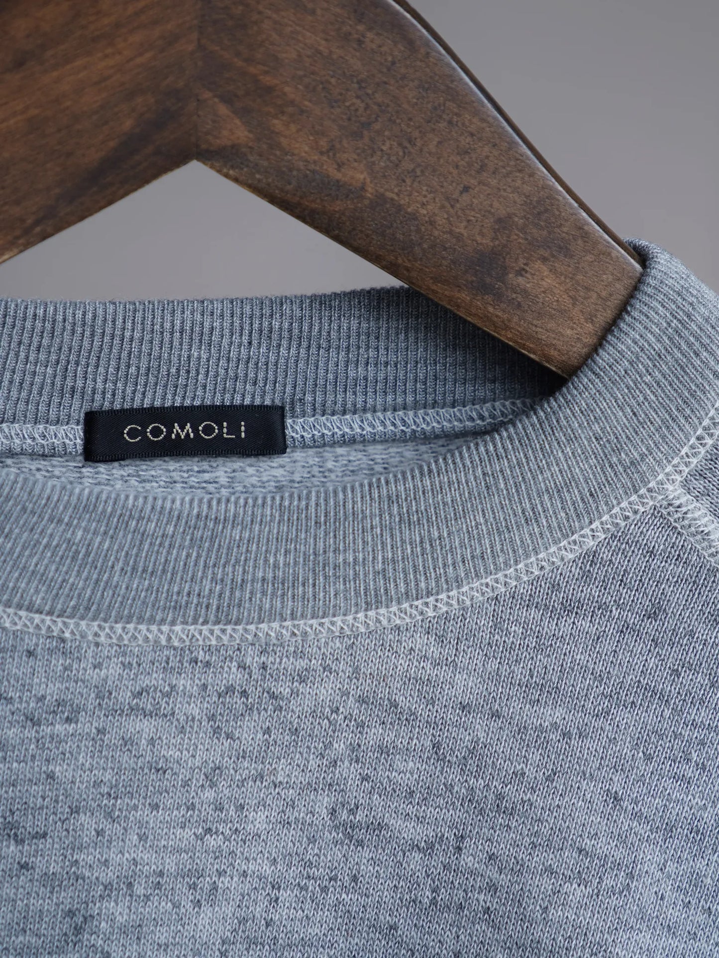 COMOLI | グレー裏毛 クルーネック GRAY