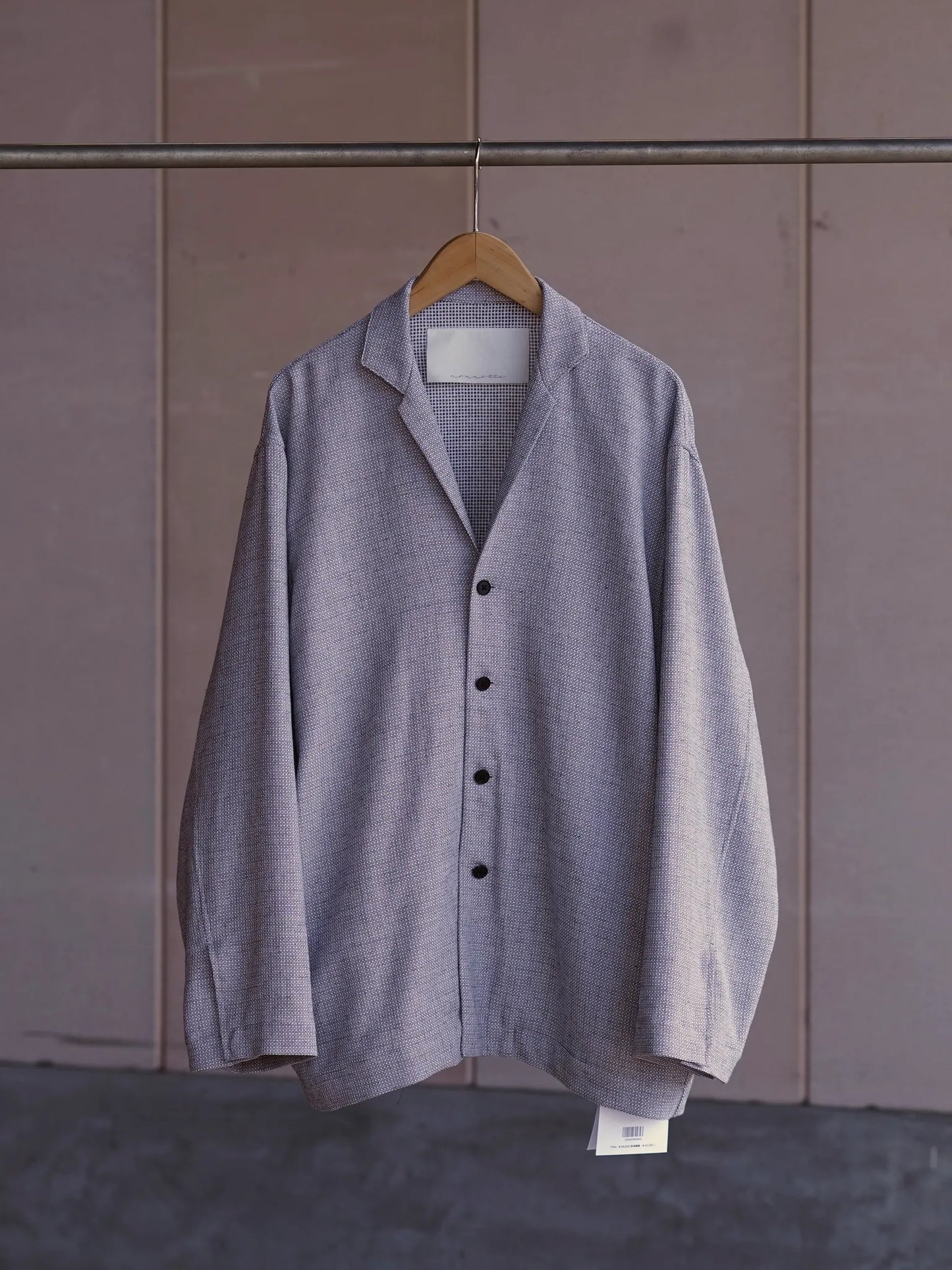 nonnotte | Swan Drop Collar Shirt Jacket Black × White