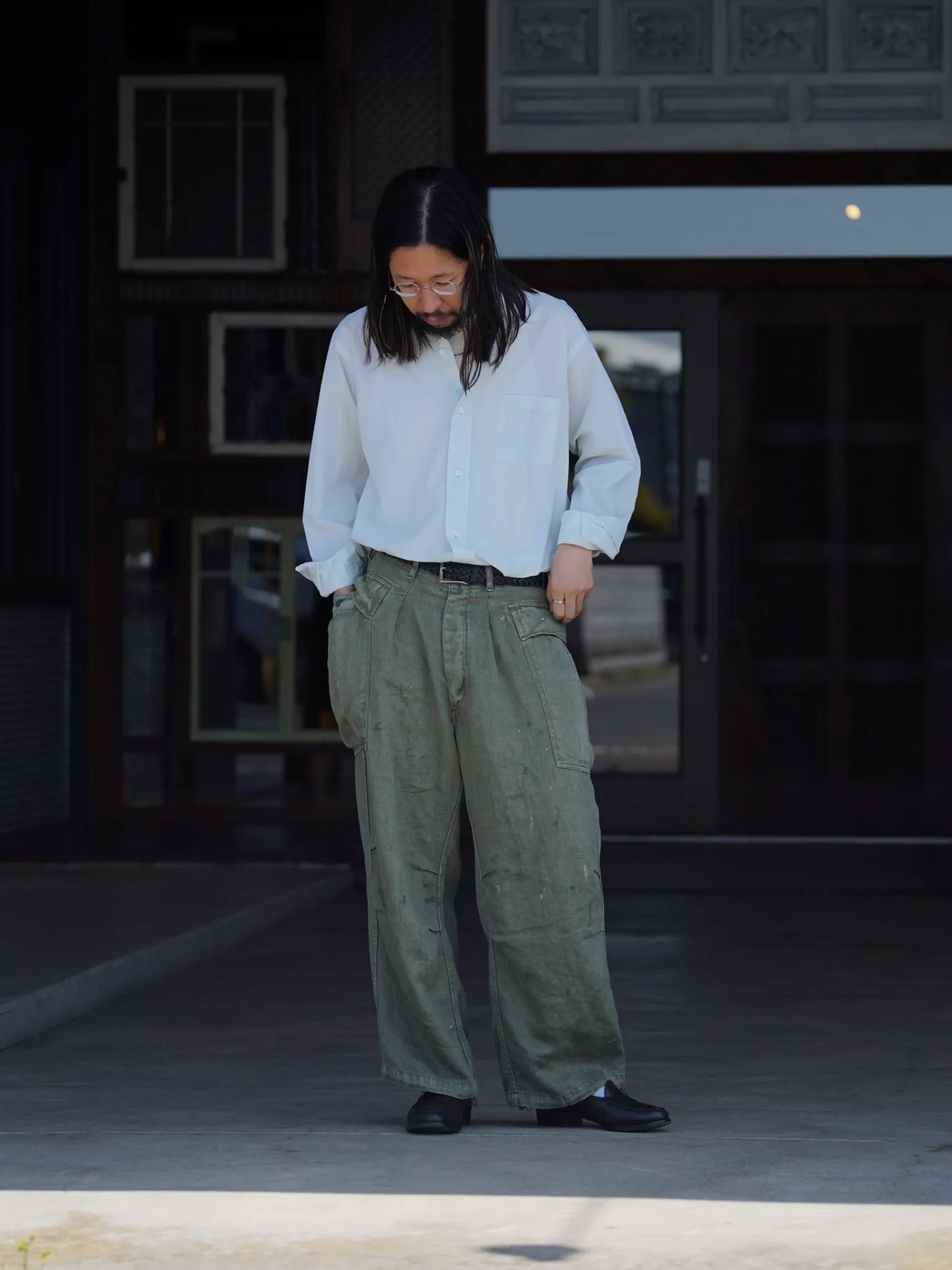 HERILL | HBT Linen Cargopants Olivedrab