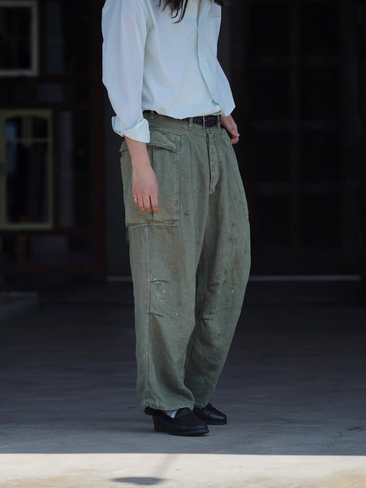 HERILL | HBT Linen Cargopants Olivedrab
