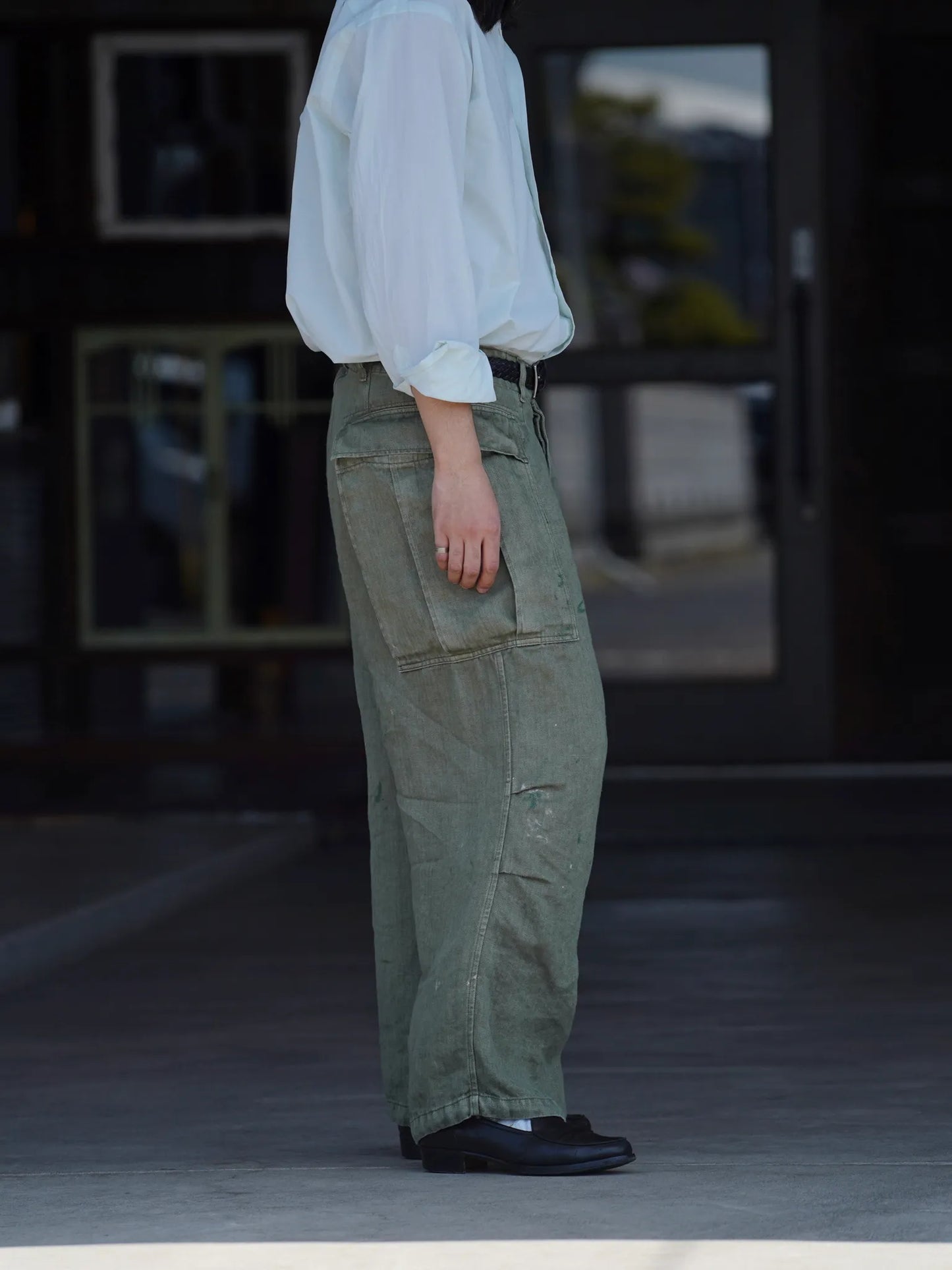 HERILL | HBT Linen Cargopants Olivedrab