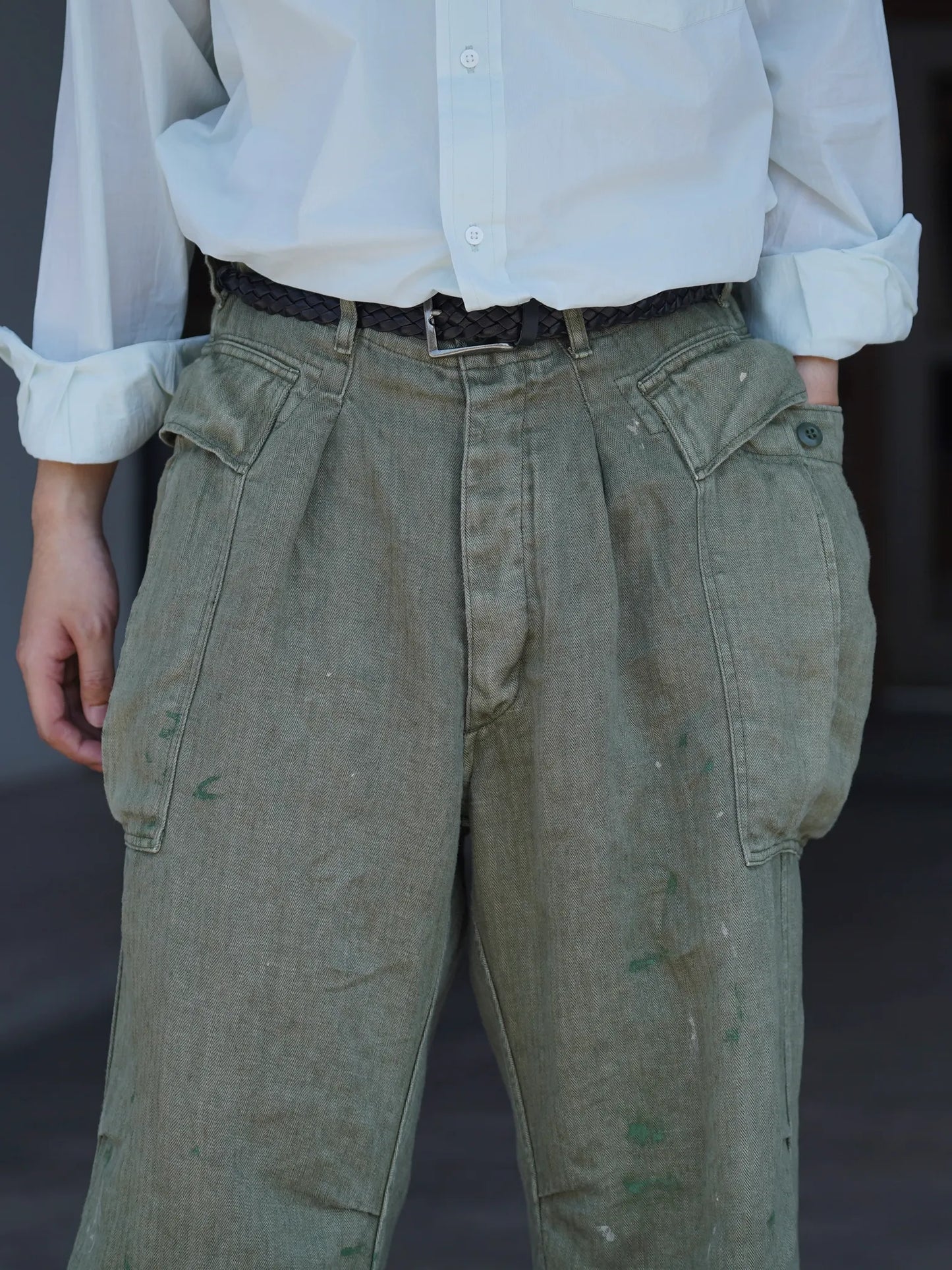 HERILL | HBT Linen Cargopants Olivedrab