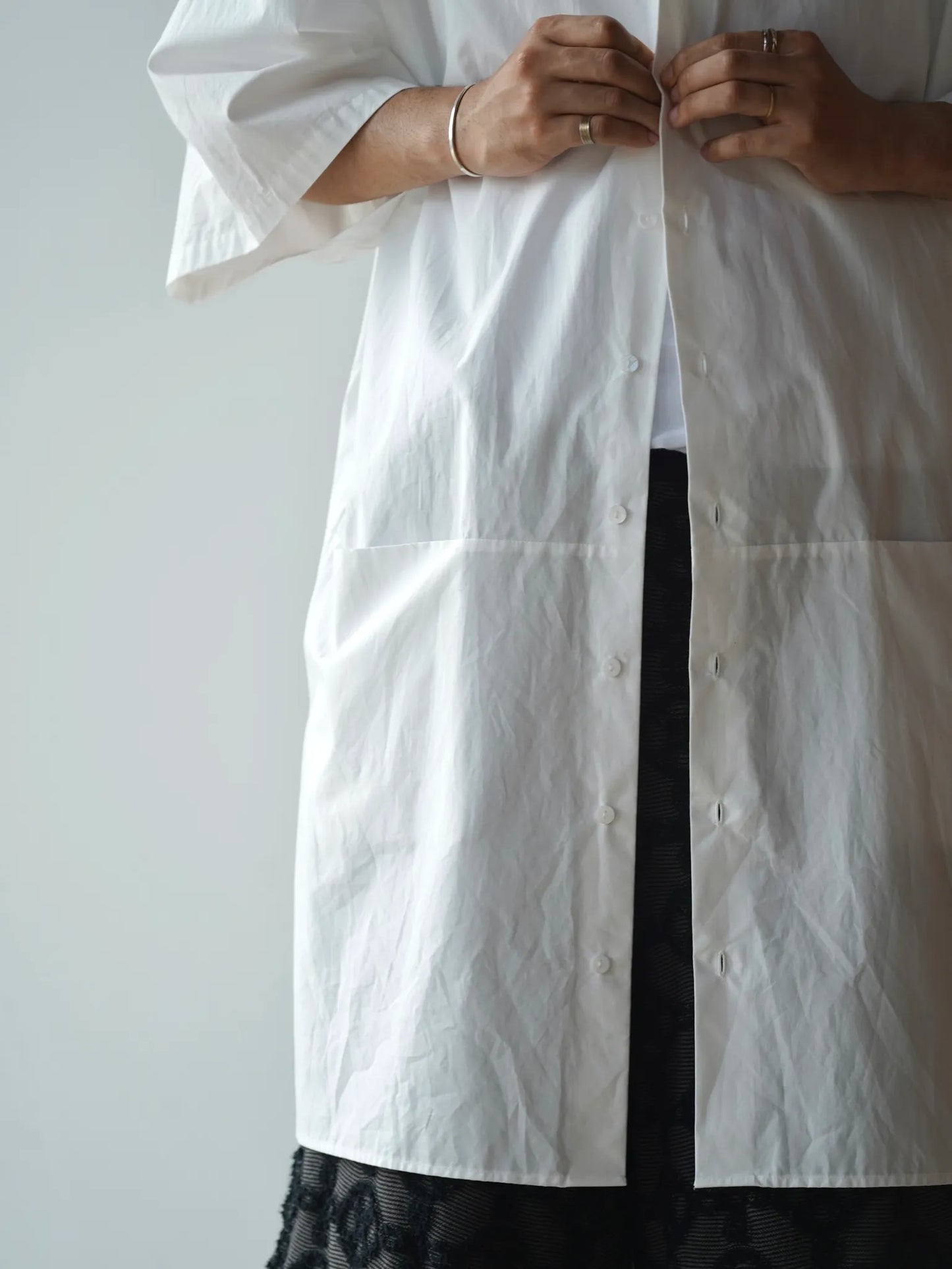 BESTIAIRE | LONG POCKET SHIRT WHITE