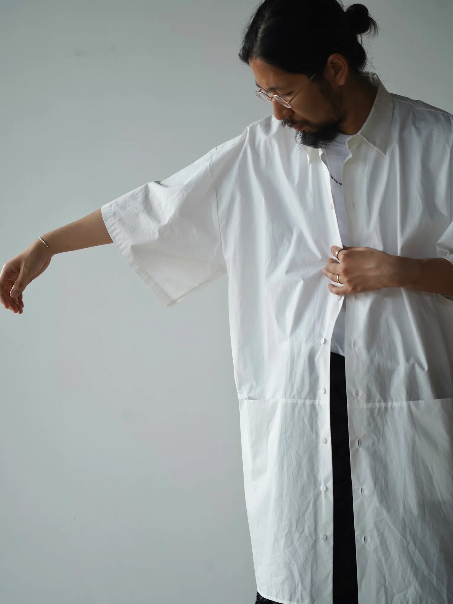 BESTIAIRE | LONG POCKET SHIRT WHITE