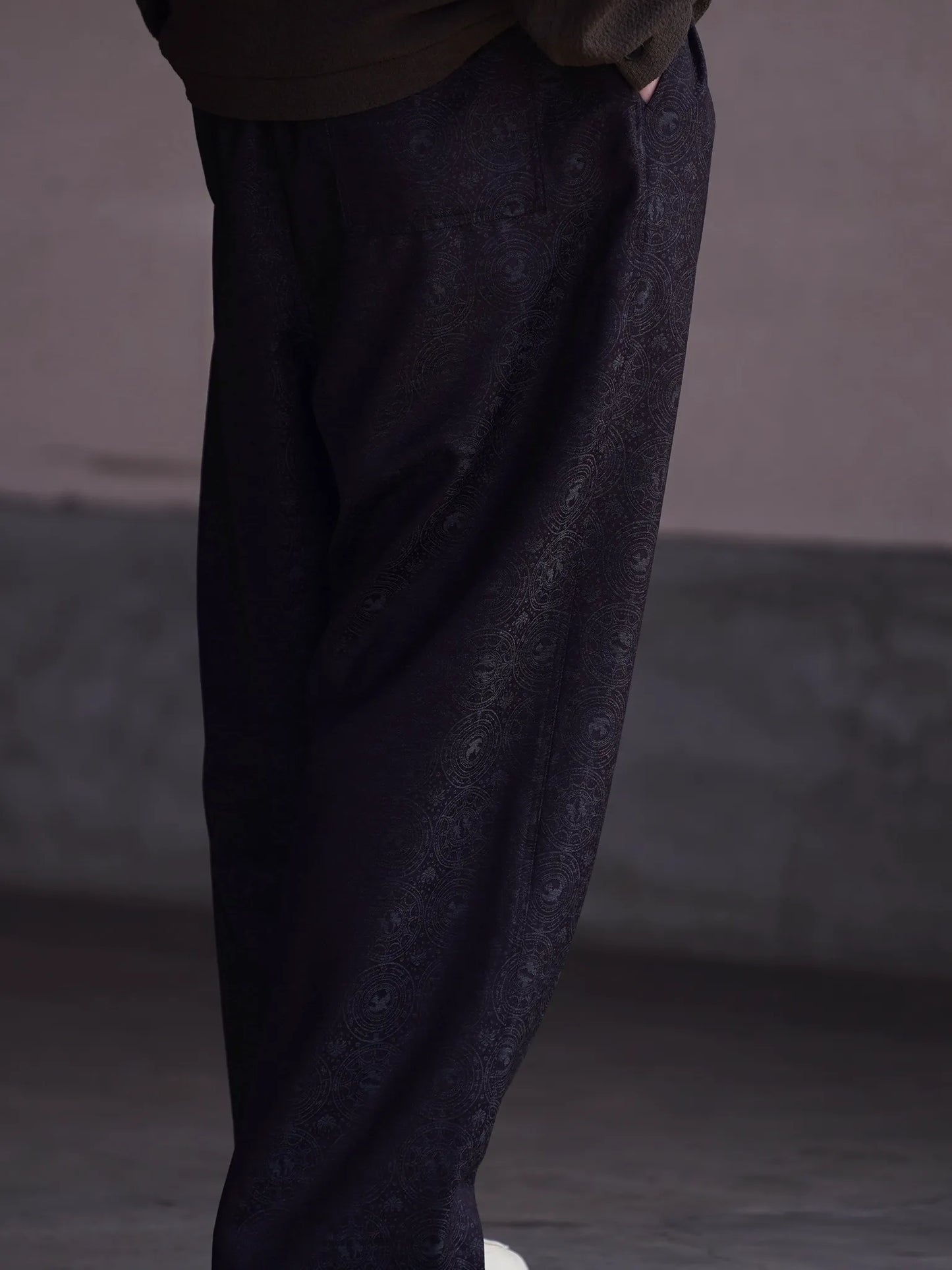 nonnotte | 2-Tuck Draw Cord Wide Trousers Smoke Berry