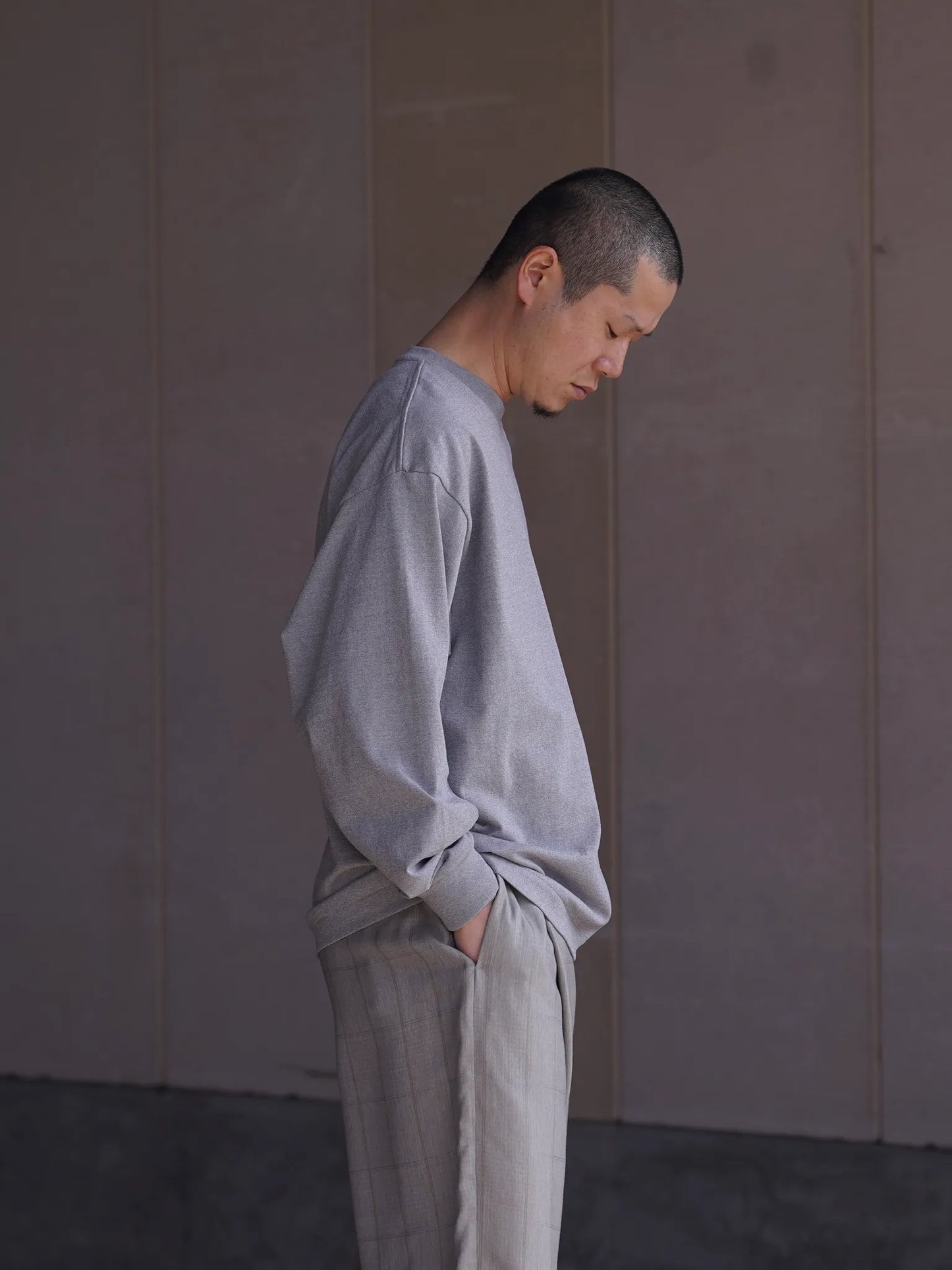 nonnotte | New Tapered Oversized Long Sleeve Heather Ash