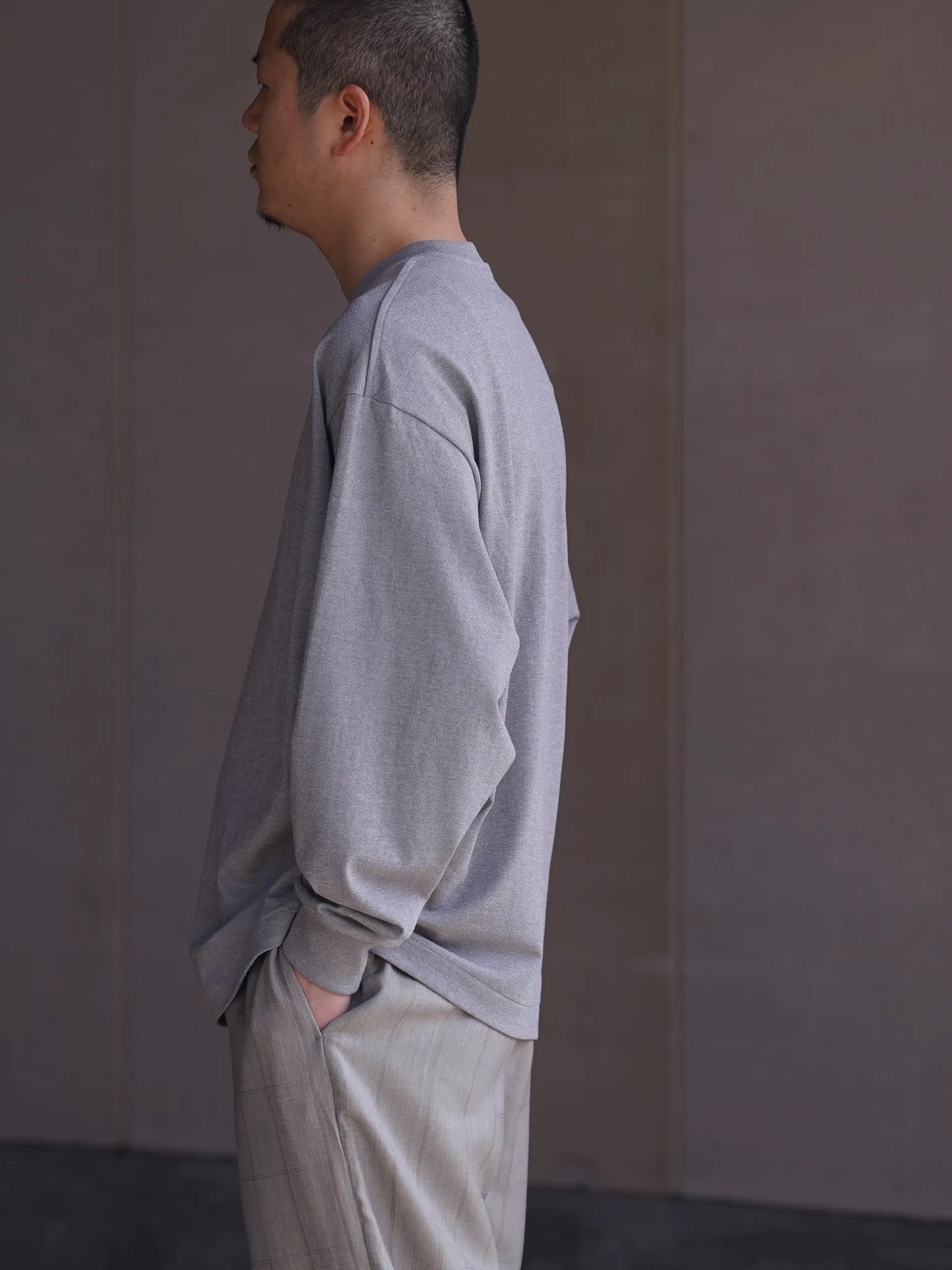 nonnotte | New Tapered Oversized Long Sleeve Heather Ash