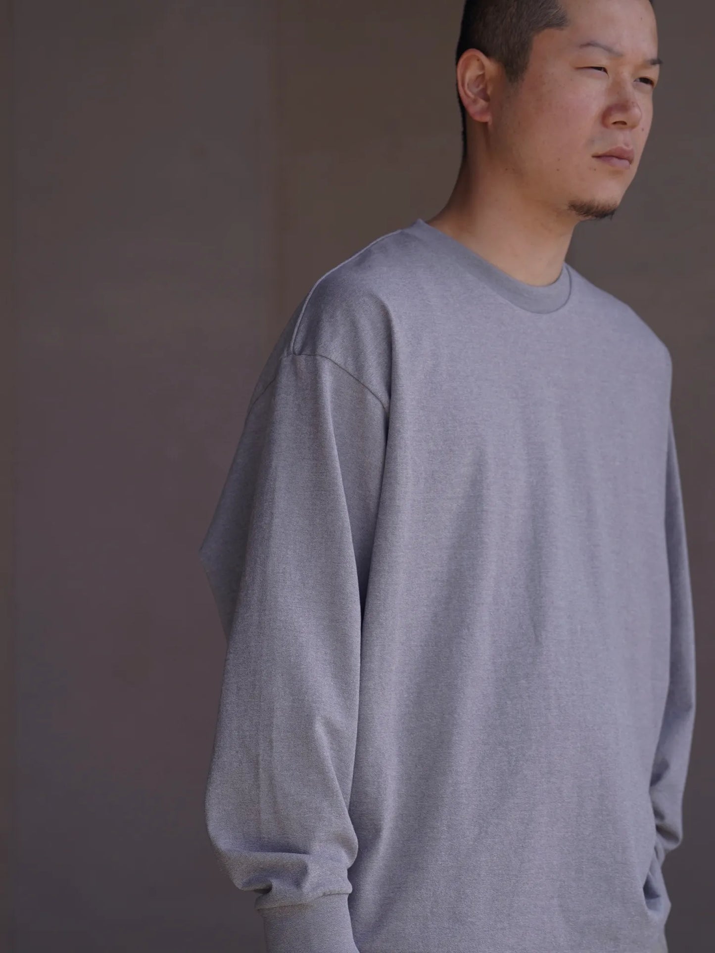nonnotte | New Tapered Oversized Long Sleeve Heather Ash